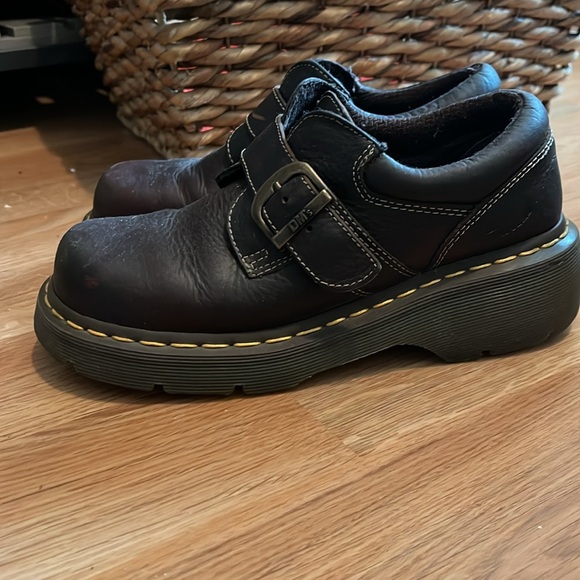 Dr. Martens 3A78 Dark Brown Leather Monk Strap Y2K Chunky Y2K Platform Oxford - Picture 2 of 7